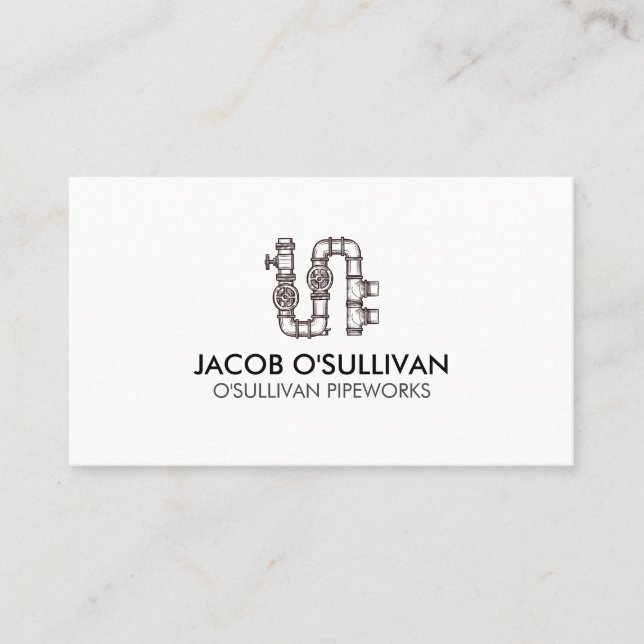 Pipe Layer Plumber Plumbing Visitenkarte (Vorderseite)