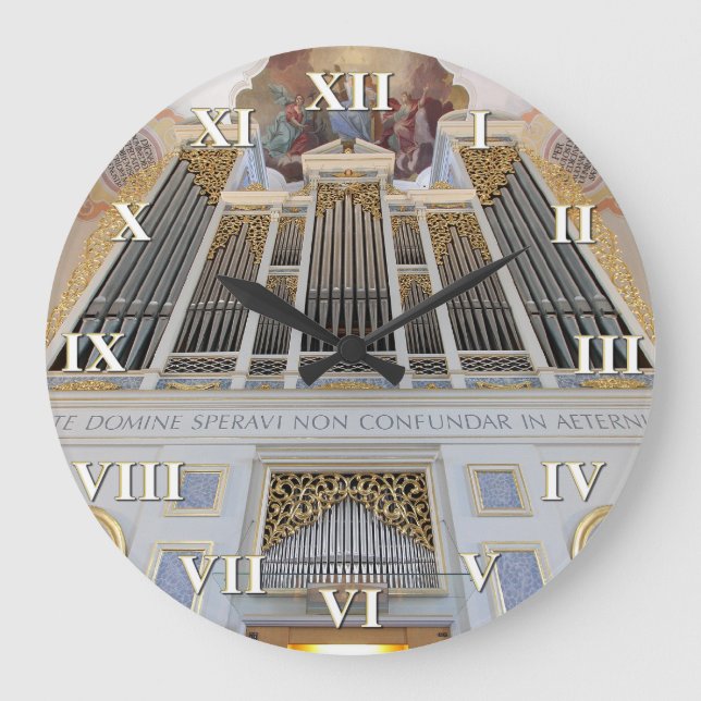 Pipe organ square clock with roman numerals große wanduhr (Vorderseite)