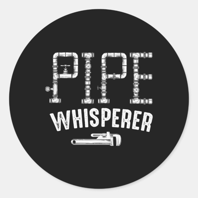 Pipe Whisperer Wasserleitung Master Klempner Runder Aufkleber (Vorderseite)