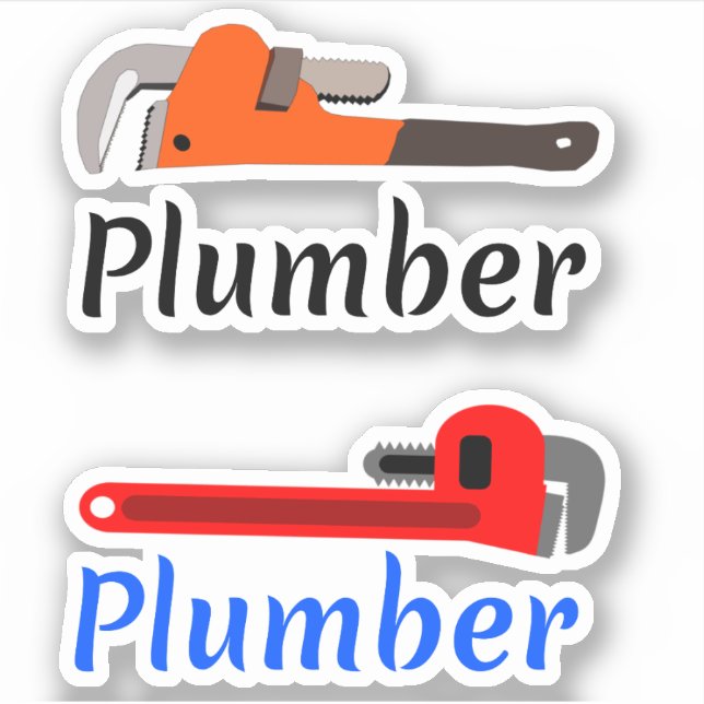 Pipe Wrench Plumber Aufkleber (Vorderseite)
