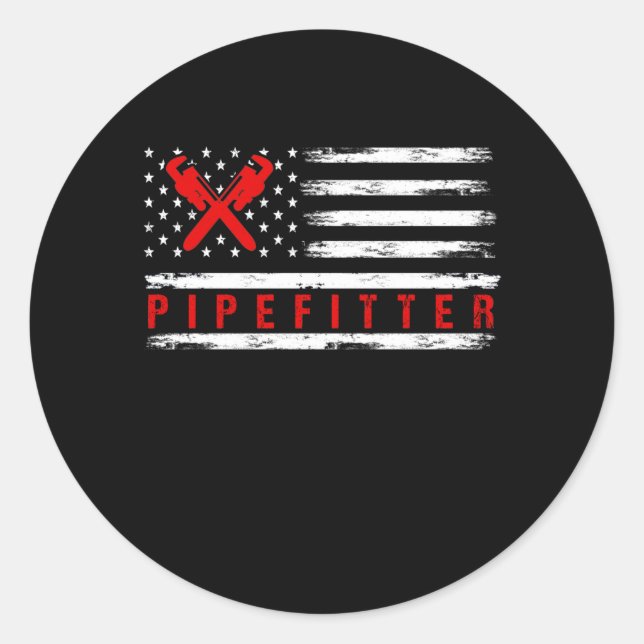 Pipefitter Gifts Funny Plumber Runder Aufkleber (Vorderseite)