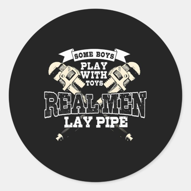 Pipefitter Klempner Klempner Real Lay Pipe Runder Aufkleber (Vorderseite)