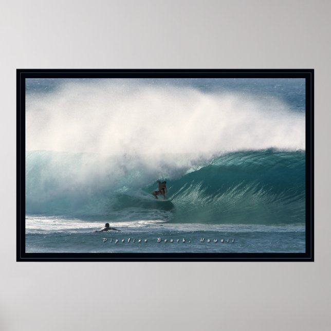 Pipeline Beach Surfer Poster (Vorne)