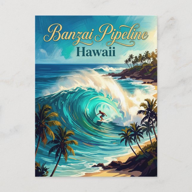 Pipeline Hawaii Postkarte (Vorderseite)