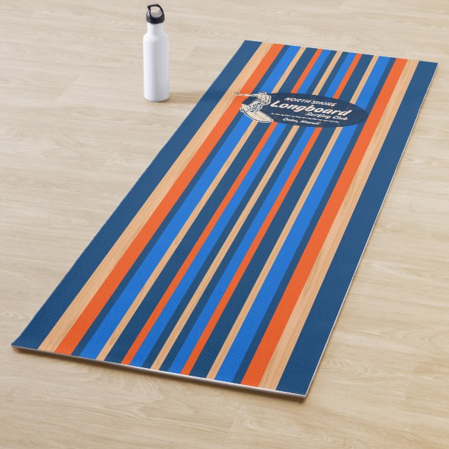 Pipeline Surfboard Hawaiian Striped Royal Blue Yogamatte (Beispiel)