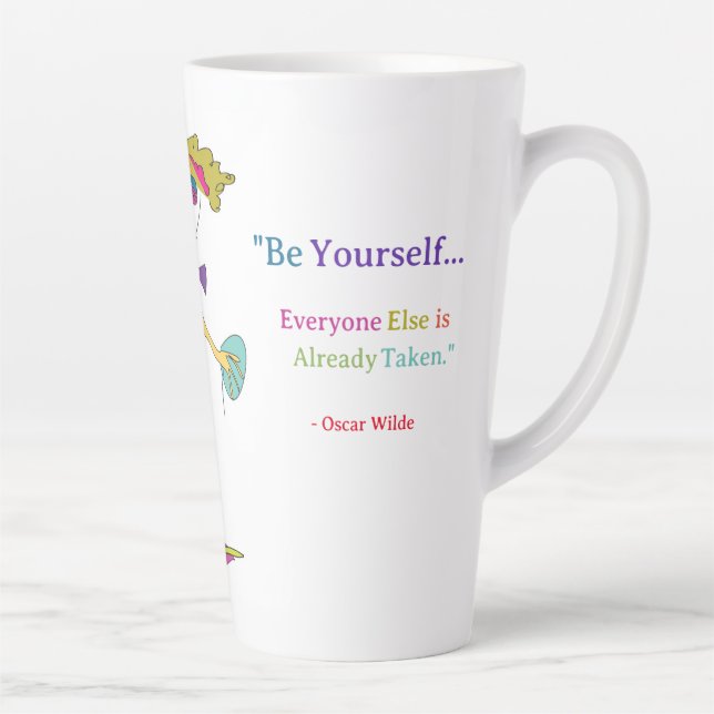 "Piper" - "Be Yourself" (Oscar Wilde) Latte Tasse (Rechts)