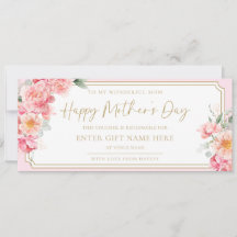 Piper Peony Bonne carte cadeau de fête des mères