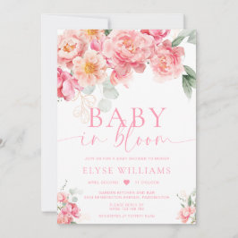 Piper Peony Floral Baby in Bloom Baby Dusche Einladung