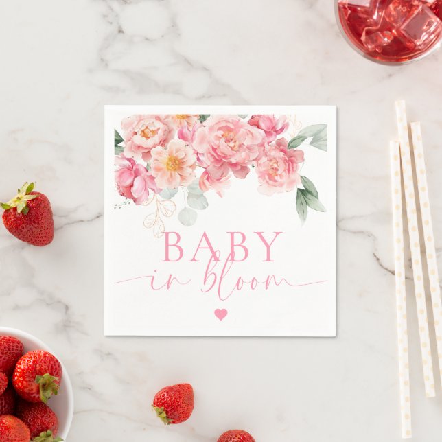 Piper Peony Floral Baby in Bloom Baby Dusche Serviette (Beispiel)