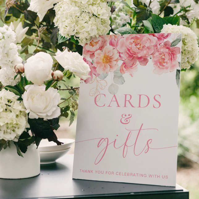 Piper Peony Floral Cards and Gifts Zeichen Poster (Cards and Gifts Sign Piper Peony )