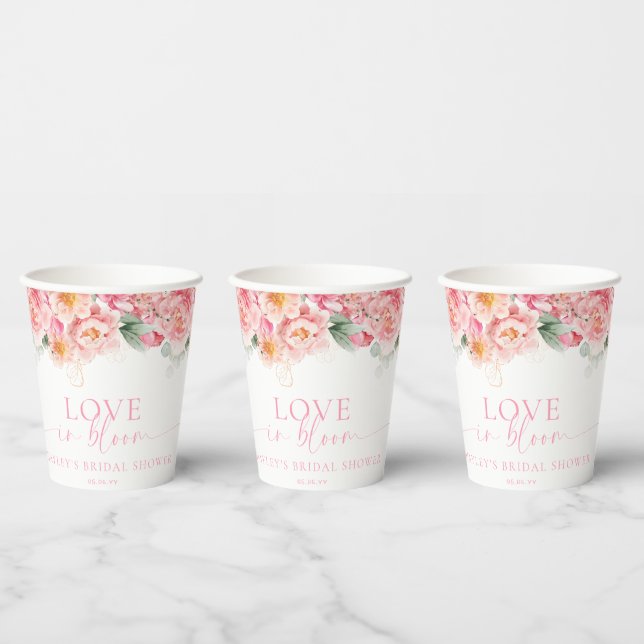 Piper Peony floral Liebe in Bloom Brautparty Pappbecher (Multi)
