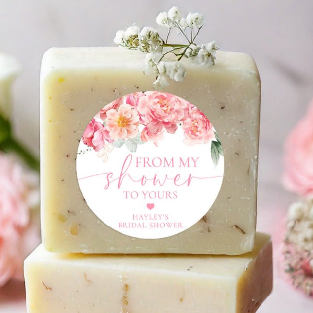Piper Peony Floral von meiner Dusche zu deinen Fav Runder Aufkleber (Von Creator hochgeladen)