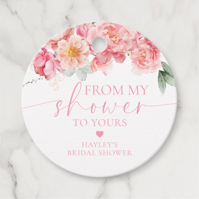 Piper Peony Floral von meiner Dusche zu deiner Geschenkanhänger (Vorderseite)