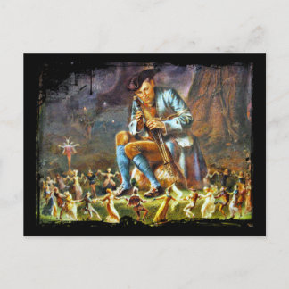 Piper Playing für Feen Postkarte