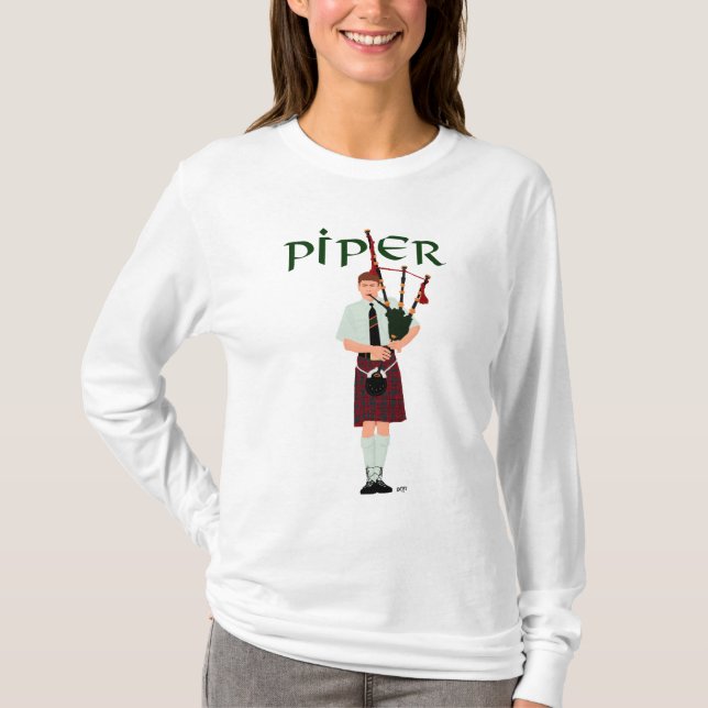PIPER Red Kariert T-Shirt (Vorderseite)