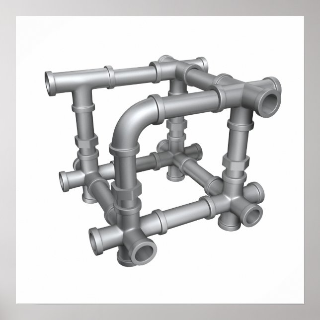 Pipes cube Poster (Vorne)