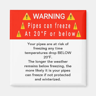 Pipes Freeze beim Zeitwarnung-Magnet Magnet