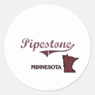 Pipestone Minnesota City Classic Runder Aufkleber