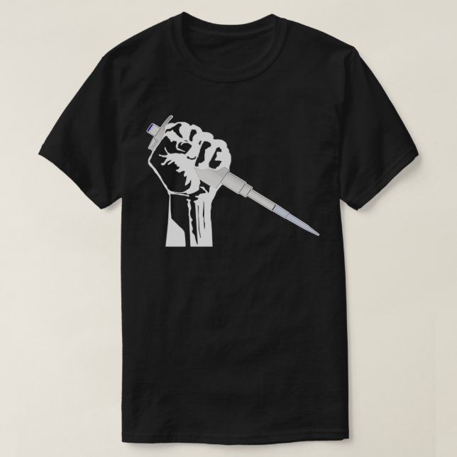 Pipettenwerkzeug für Biologen und Labortechniker T-Shirt (Design vorne)
