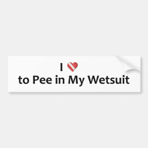 Pipi im Wetsuit Autoaufkleber