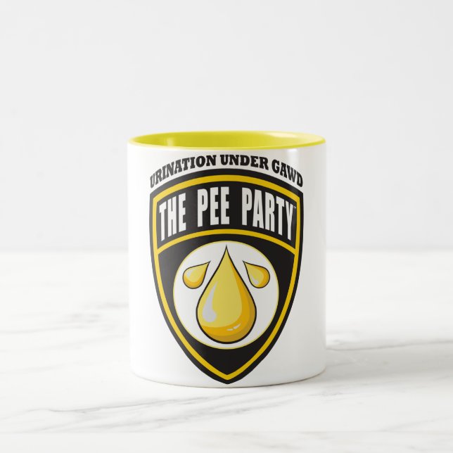 Pipi-Party-Tasse Zweifarbige Tasse (Mittel)