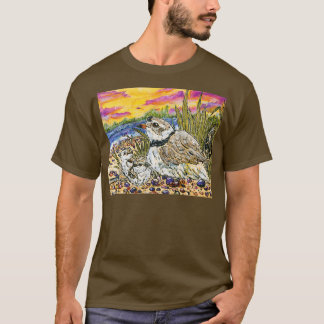Piping Plovers and Chicks Long T-Shirt