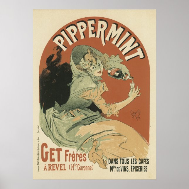 Pippermint Drink von Jules Chéret, 1899 Poster (Vorne)