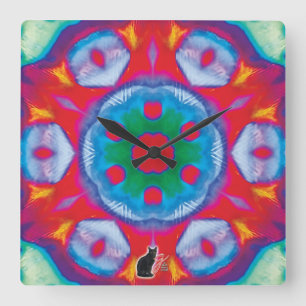 Pippin Kaleidoscope Quadratische Wanduhr