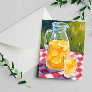 Pique-nique à la limonade   Carte de peinture de c