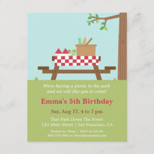 Pique-nique dans le parc Invitations de fête d'ann
