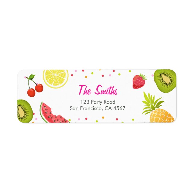 Pique-nique de fruits Étiquettes de adresse Tutti- (Devant)