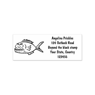 Piranha-Fisch-Cartoon Gummistempel