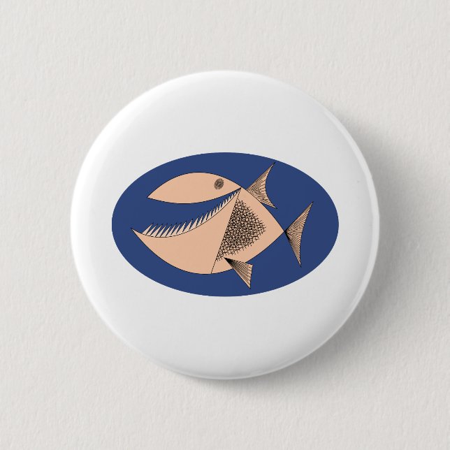 Piranha Fish Button (Vorderseite)