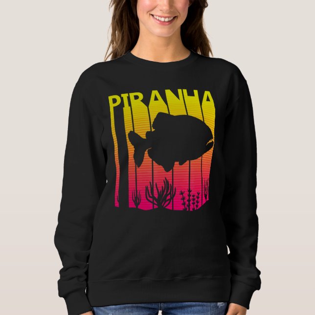 Piranha Fish Retro Sweatshirt (Vorderseite)