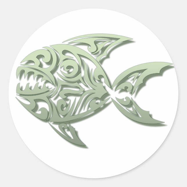 Piranha Runder Aufkleber (Vorderseite)