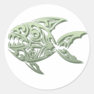 Piranha Runder Aufkleber