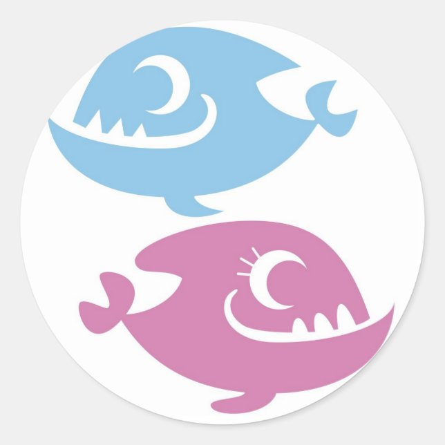 Piranhas von Prose-Aufklebern Runder Aufkleber (Vorderseite)