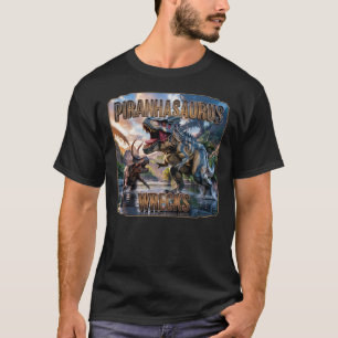 Piranhasaurus Wrecks Fotografisch – Lustig Gruseli T-Shirt