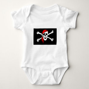 Pirat-47705 Piratenfahne Schädelgefahr Baby Strampler