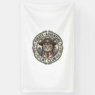 Pirat-Abenteuer-Katze POD-Vektor-Art - Piraten-Abe Banner
