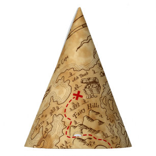 Pirat Alter Vintage Schatzkarte Geburtstagsfeier Partyhütchen