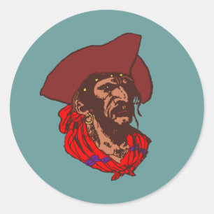 Pirat Buccaneer corsair pirate Runder Aufkleber