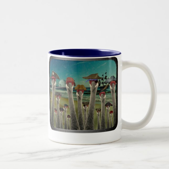 Pirat Cranes_Twilight Strand Zweifarbige Tasse (Rechts)
