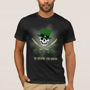 Pirat, der grünen St Patrick TagesT - Shirt träg