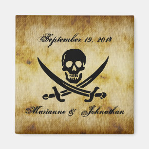 Pirat, der Save the Date Andenken-Magneten Wedding Magnet