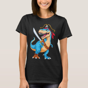 Pirat Dinosaurier T Rex Jungen Kinder Lustiger Hal T-Shirt