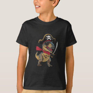 Pirat Dinosaurier T-Rex Lustiges Halloween Kostüm T-Shirt