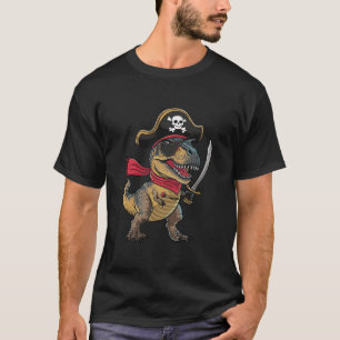 Pirat Dinosaurier T-Rex Lustiges Halloween Kostüm T-Shirt