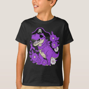 Pirat Dinosaurier Violettes Band Aufklärungsarbeit T-Shirt