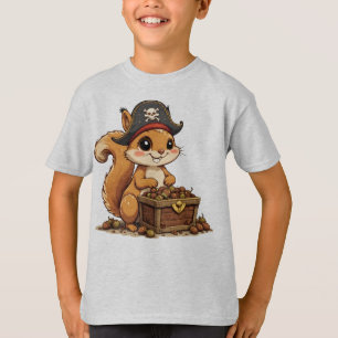 Pirat-Eichhörnchen mit Eichel-Schatz Lustig Cute K T-Shirt